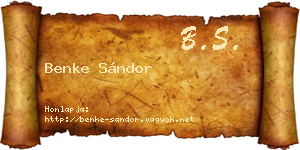 Benke Sándor névjegykártya
